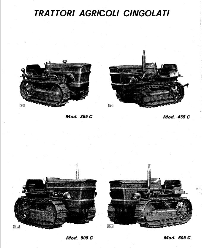 Fiat 355C 455C 505C 605C Manuale Officina + Uso  PDF - Trattori Cingolati