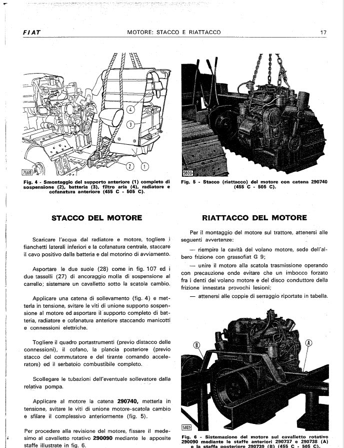 Fiat 355C 455C 505C 605C Manuale Officina + Uso  PDF - Trattori Cingolati