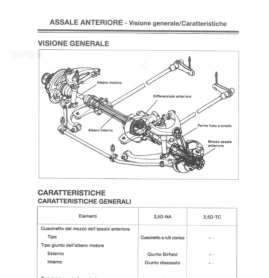 Hyundai Galloper Workshop Manual PDF 1998-2002 Italiano - 2.5D 2.6 3.0
