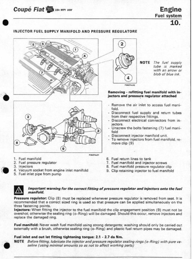Fiat Coupe Workshop Manual PDF 1993-2001 - Italiano English Manuale officina.