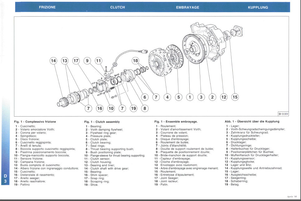 Ferrari F355 Workshop Manual PDF 1994-1999 - Multilingual Wiring Diagrams