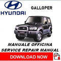 Hyundai Galloper Workshop Manual PDF 1998-2002 Italiano - 2.5D 2.6 3.0