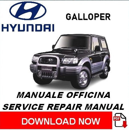 Hyundai Galloper Workshop Manual PDF 1998-2002 Italiano - 2.5D 2.6 3.0