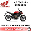 Honda CB 500 F - FA Workshop Manual PDF 2024-2025 - Motorcycle Service Repair
