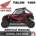 Honda Talon 1000 Workshop Manual PDF 2019-2024 - UTV Service Repair