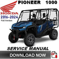 Honda Pioneer 1000 Workshop Manual PDF 2016-2024 - UTV Service Repair
