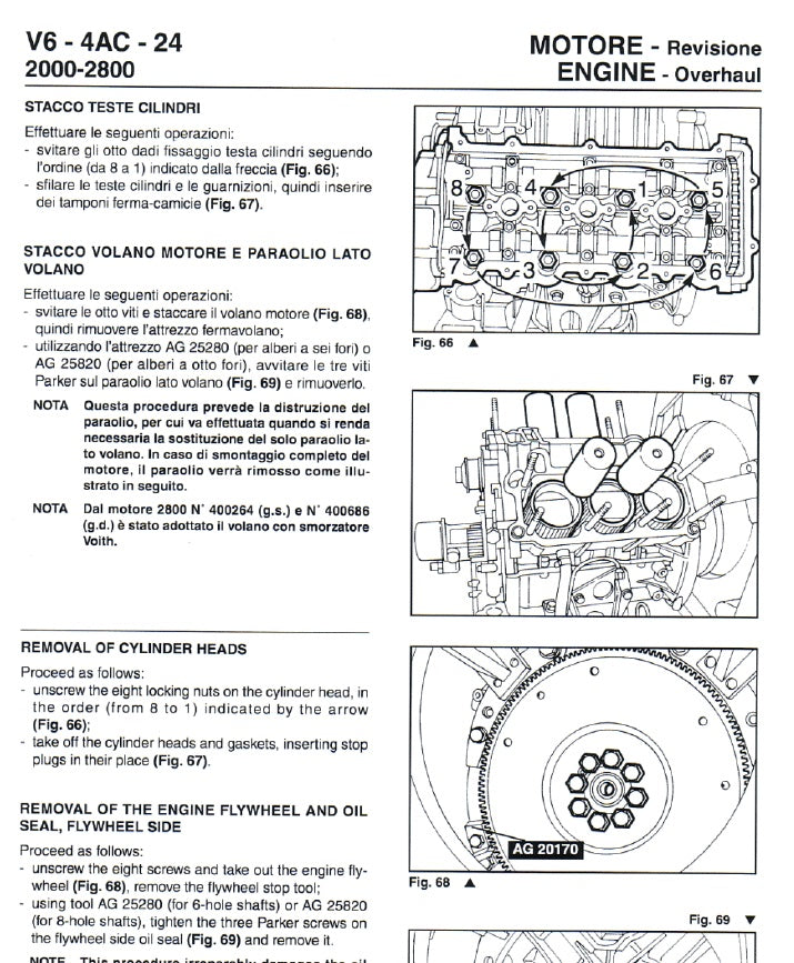 Service Manual Manuale Officina Maserati Quattroporte IV 1994-2001 Motore Engine
